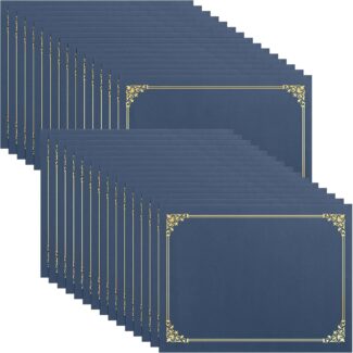 SUNEE Certificate Holders(Navy Blue, 30 Packs), Diploma Covers Gold Foil Border, for Letter Size 8.5x11 Certificates, Cardstock, Document Papers